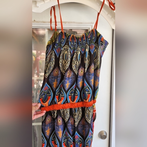 Desigual Green Aztec Print Sleeveless‎ Wide Leg Jumpsuit - Picture 4 of 11